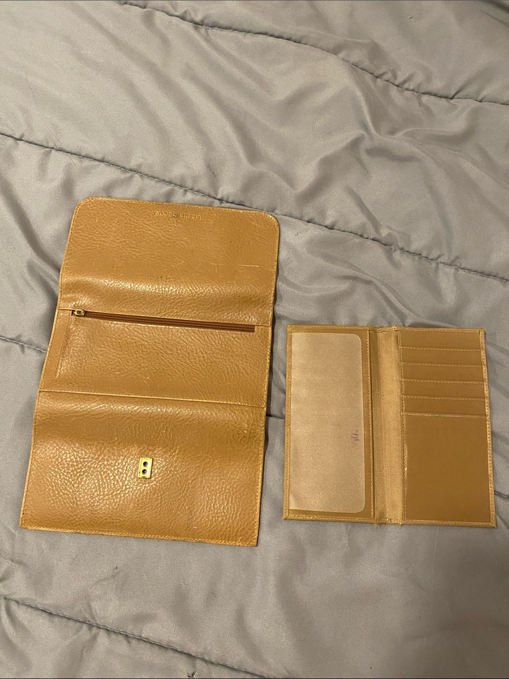 Liz Claiborne Caramel Brown Leather Long Wallet